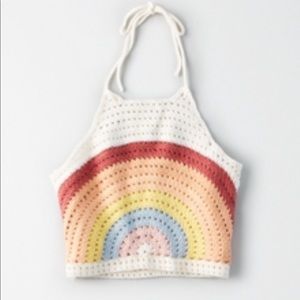 Crochet Rainbow Halter Top AE